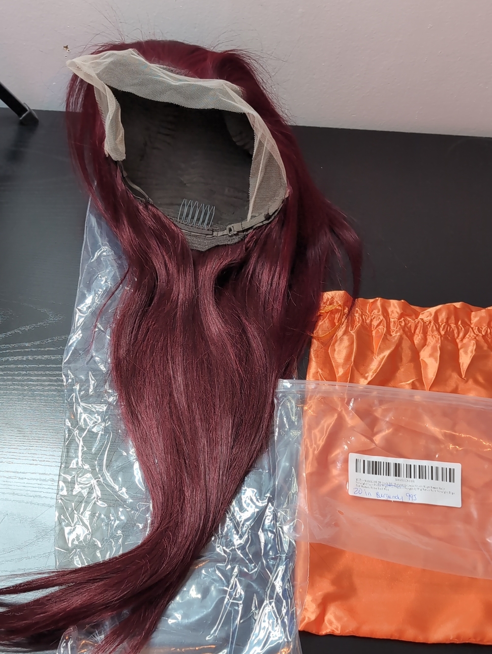 20 In Human Hair 99j Burgundy Lace Front Straight Wig Wine Red Pre-plucked